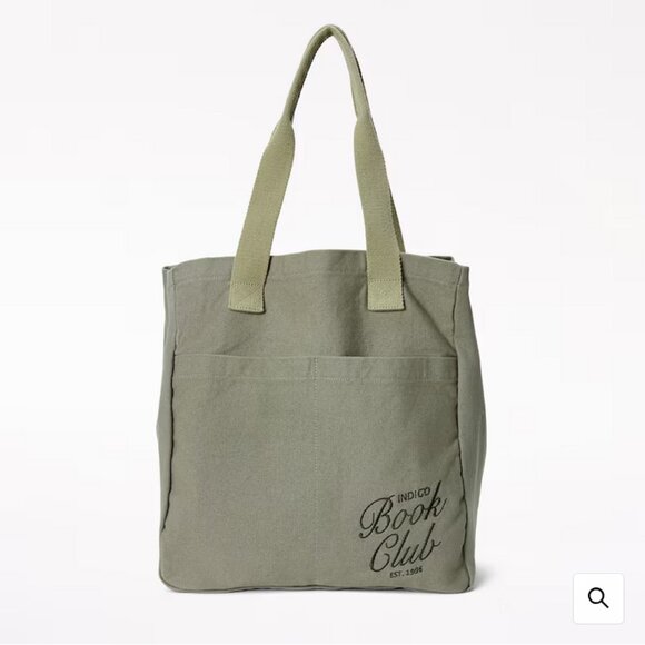 Indigo Book Club canvas tote bag olive green - Picture 2 of 3
